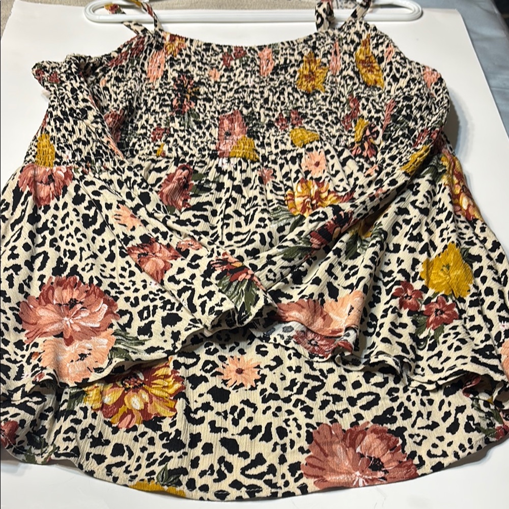 Torrid Floral Leopard Print Blouse - Multicolor